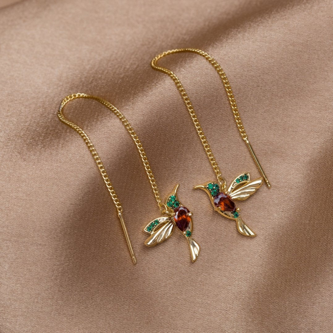 Boucles d’oreilles colibri élégantes