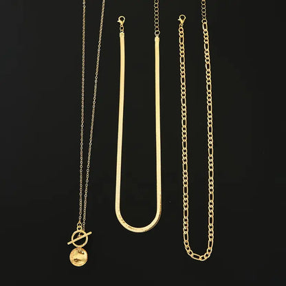 Collier Multi-couches Pièce de Monnaie Texturé Savira | Or