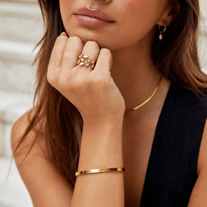 Bague Feuille Dorée
