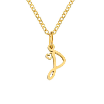 Collier Cœur Lettre Or