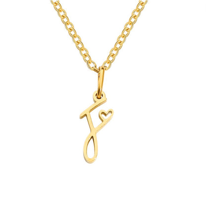 Collier Cœur Lettre Or