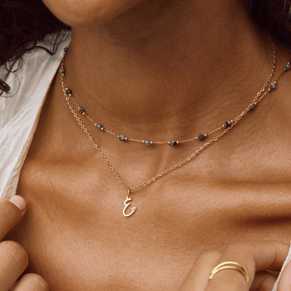 Collier Cœur Lettre Or