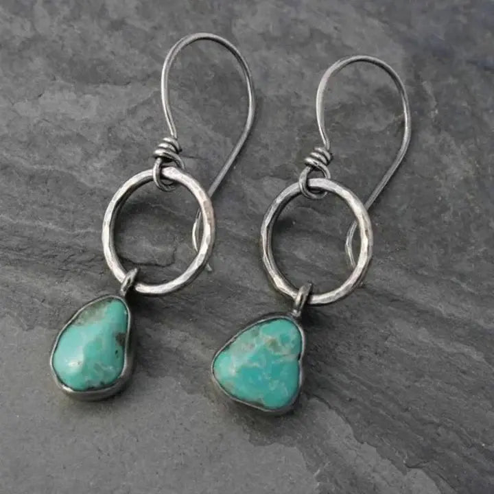 Boucles Turquoise™ | Boucles d'oreilles argent vintage