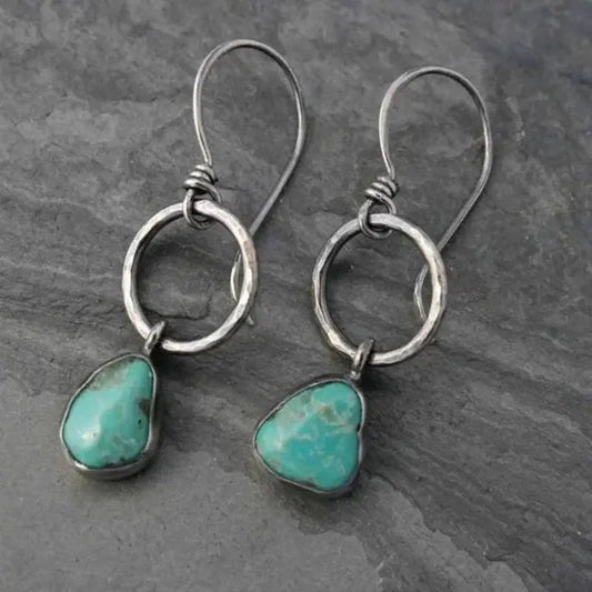 Boucles Turquoise™ | Boucles d'oreilles argent vintage