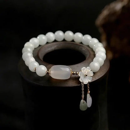 Mary™ | Bracelet perlé fleuri en pierre naturelle