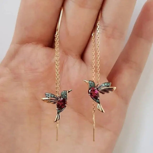 Boucles Colibri™ | Boucles d'oreilles en or et cristaux