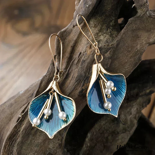 Éclat Bleu™ | Boucles d'oreilles en or et perles